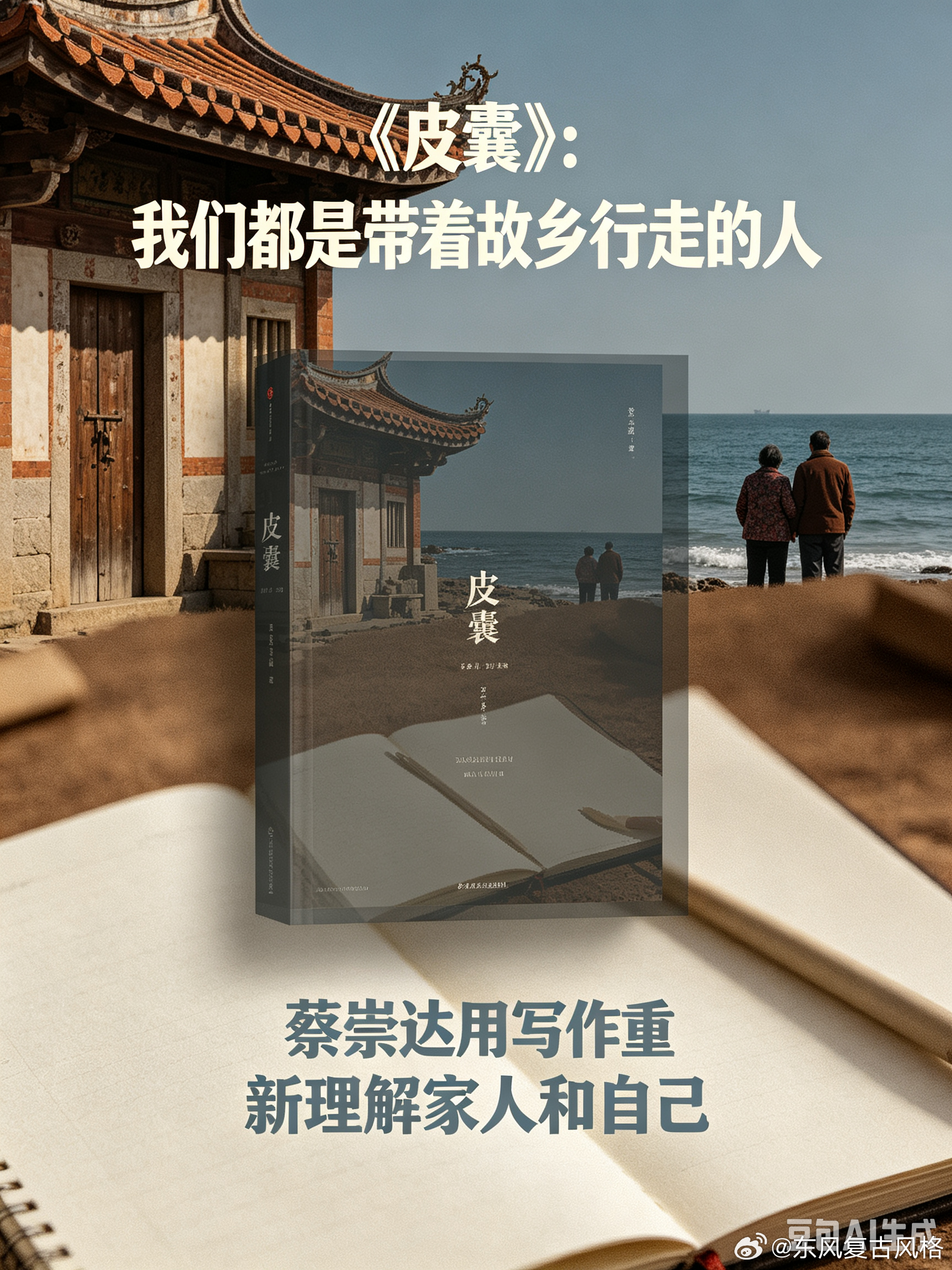别让这具皮囊，困住你的灵魂

---

哈喽大家，今天聊一本让我读完连夜给爸妈打了电话的书——蔡崇达的《皮囊》。

先介绍下作者。蔡崇达，1982年生于福建泉州晋江。24岁当上《周末画报》新闻版主编，27岁成为《GQ》中国版报道总监，全球17个国家版本里最年轻的。2014年出版散文集《皮囊》，全球卖了600 ​