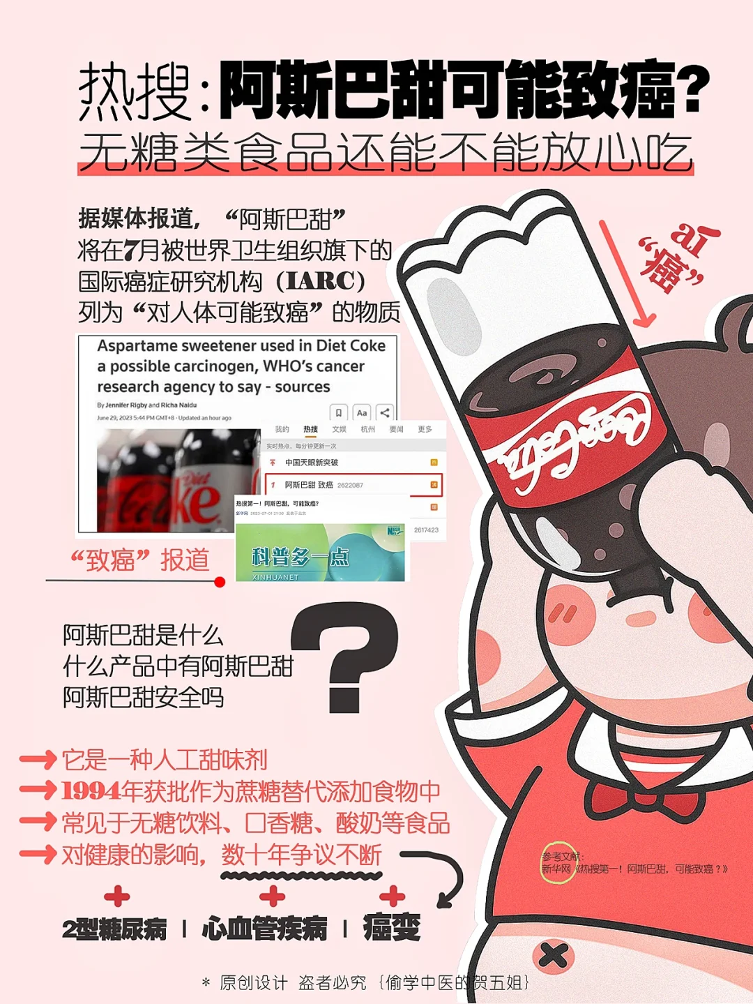 阿斯巴甜被爆“可能致癌”‼️这些食品中有它‼️
