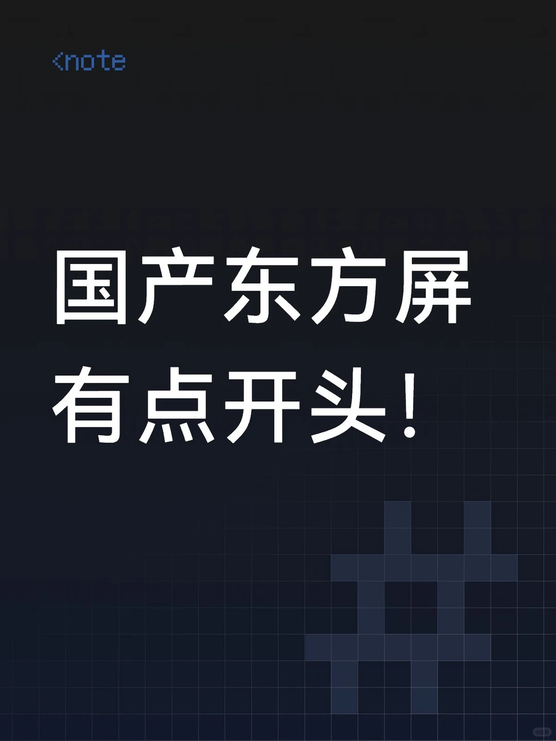 国产东方屏有点开头！