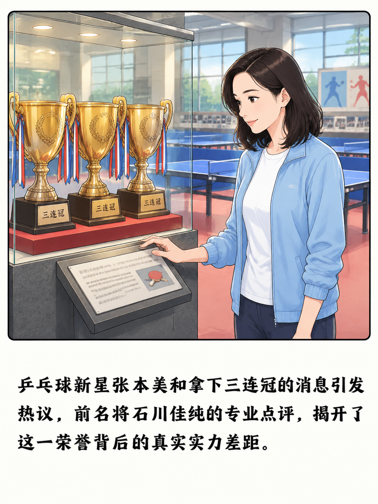 三连冠刚到手，张本美和的底裤就被扒得一干二净？

石川佳纯一句话直接戳破她关键分凶，但跟孙颖莎差的是硬解能力，不是她不行，是孙颖莎那口气太硬。

俩人交手10次，孙颖莎9胜1负，唯一输的那次是2024年亚锦赛孙颖莎脚伤没好，2026年伦敦世乒赛决赛孙颖莎3比0赢她，三局仅让拿12分。

更巧的是亚运