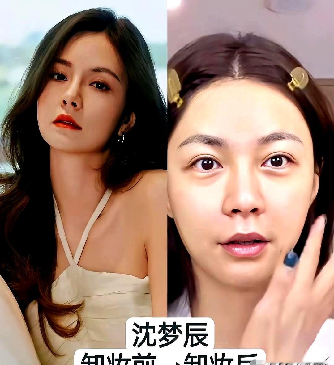 卸下聚光灯和浓妆，哪怕是董卿、周涛、李红，素颜走在路上也跟普通人没两样。

沈梦辰、朱丹、吴昕、李思思、李梓萌、梁艳，镜头前个个端庄精致、气场全开，私下洗掉脂粉，没了舞台滤镜，其实就是一张张自然真实的面孔。

化妆不过是职业需要，没人能永远活在打光灯里。说到底，大家佩服她们，从来不是因为脸上涂了多厚