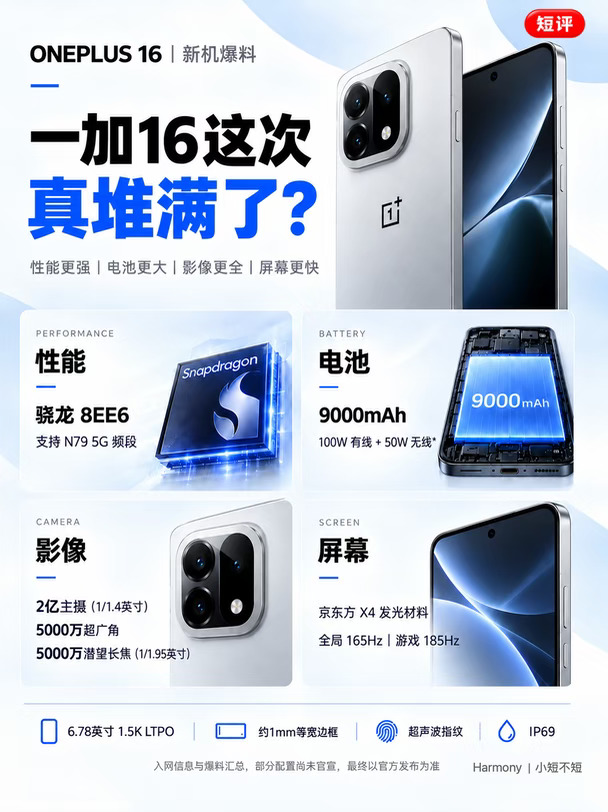 一加16这次有点狠❗9000mAh只是开始