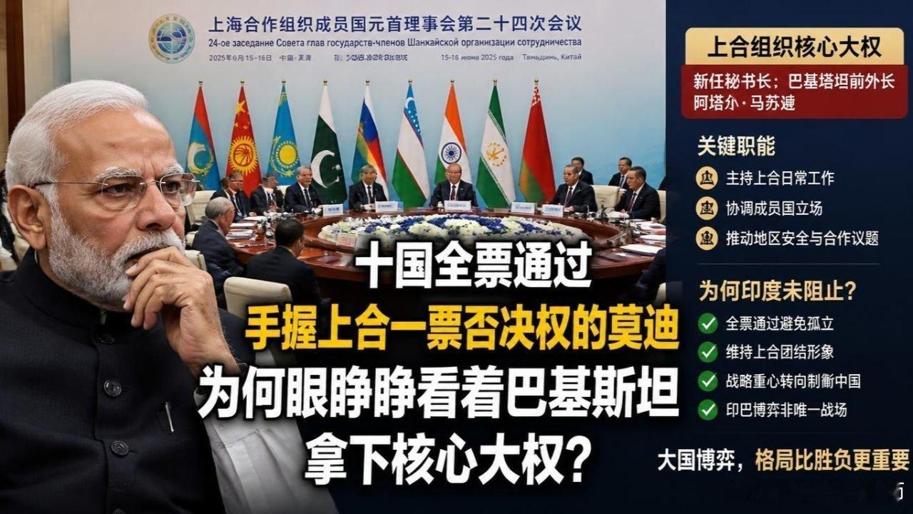 【十国全票通过，手握上合一票否决权的莫迪，为何眼睁睁看着巴基斯坦拿下核心大权？>> 十国全票通过，手握上合一票否决权的莫迪，为何眼睁睁看着巴基斯坦拿下核心大权？ (来自 ​