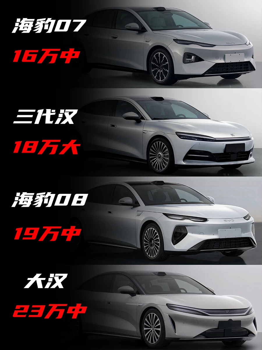 聊聊整体定位｜海豹07、三代汉、海豹08、大汉