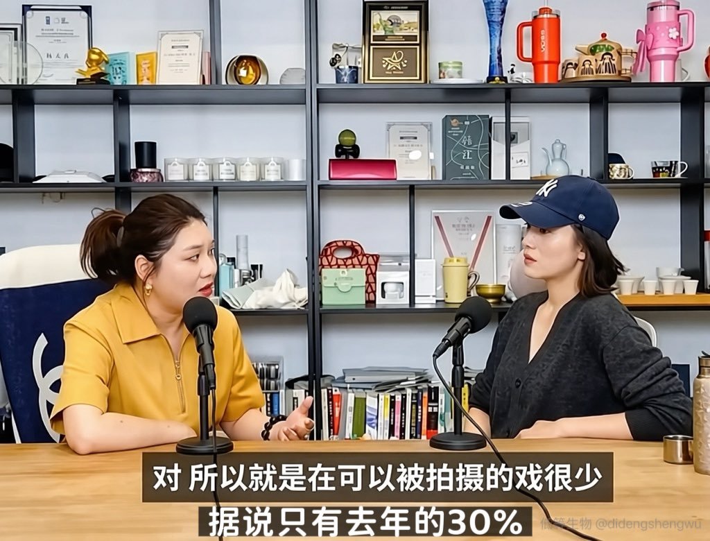 开机率暴跌至30%！连宋佳都没戏拍了，影视圈到底怎么了？

8月19日，杨天真的播客更新，嘉宾是宋佳。

宋佳自曝，近期已经很久没进组了。不是什么片约太少看不上，而是真的没戏可拍。

杨天真随即抛出一个更扎心的数字：今年剧集的开机率，据称只有去年的30%。

三成。也就是说，十个剧本里，七个死在 ​