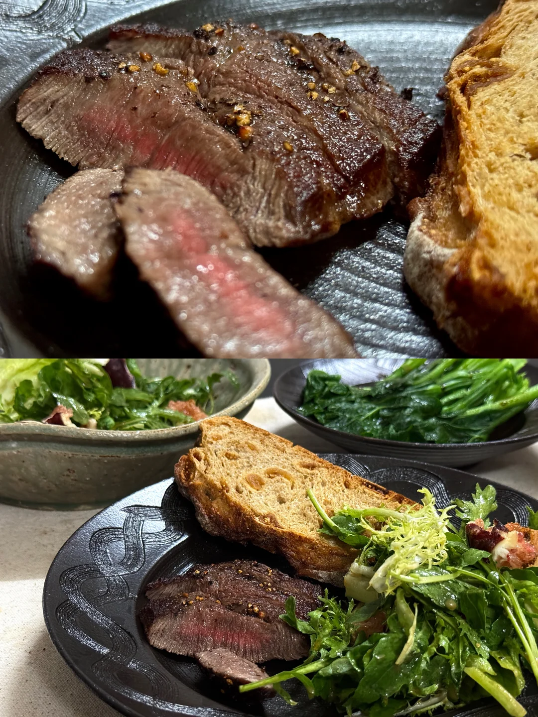 简单吃点🥢｜牛排🥩➕沙拉🥗｜低卡饮食