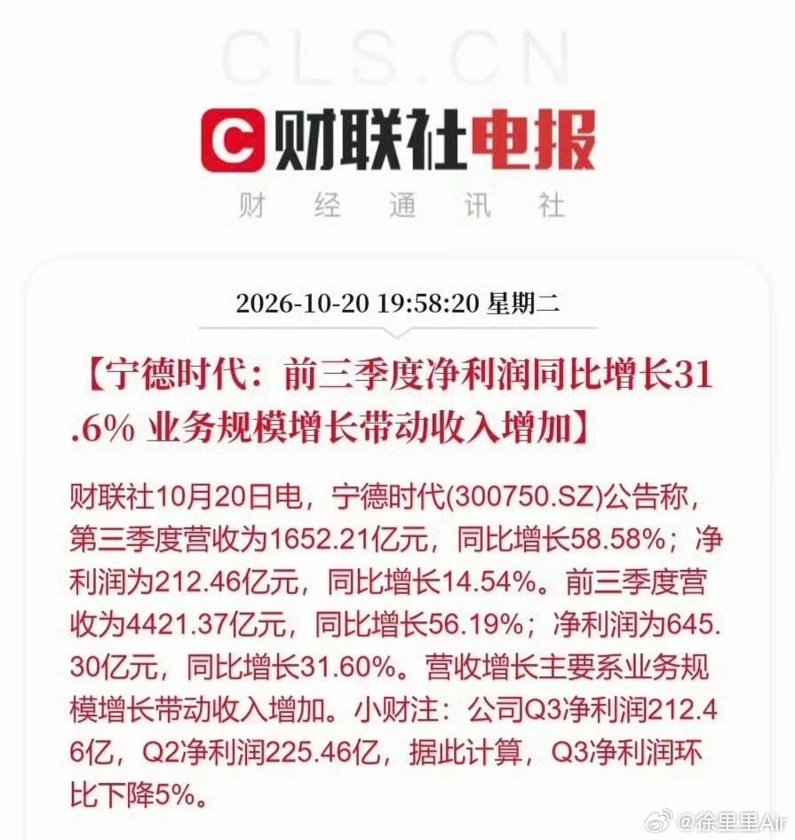 #宁德时代三季报净利645亿#

我发现一个奇怪的现象。
不赚钱的企业，嫌人家商业模式不好，能力不行。
好不容易有个赚钱的企业，又嫌人家赚太多。

你到底想怎样？
赚多少合适啊？[允悲][允悲][允悲] ​