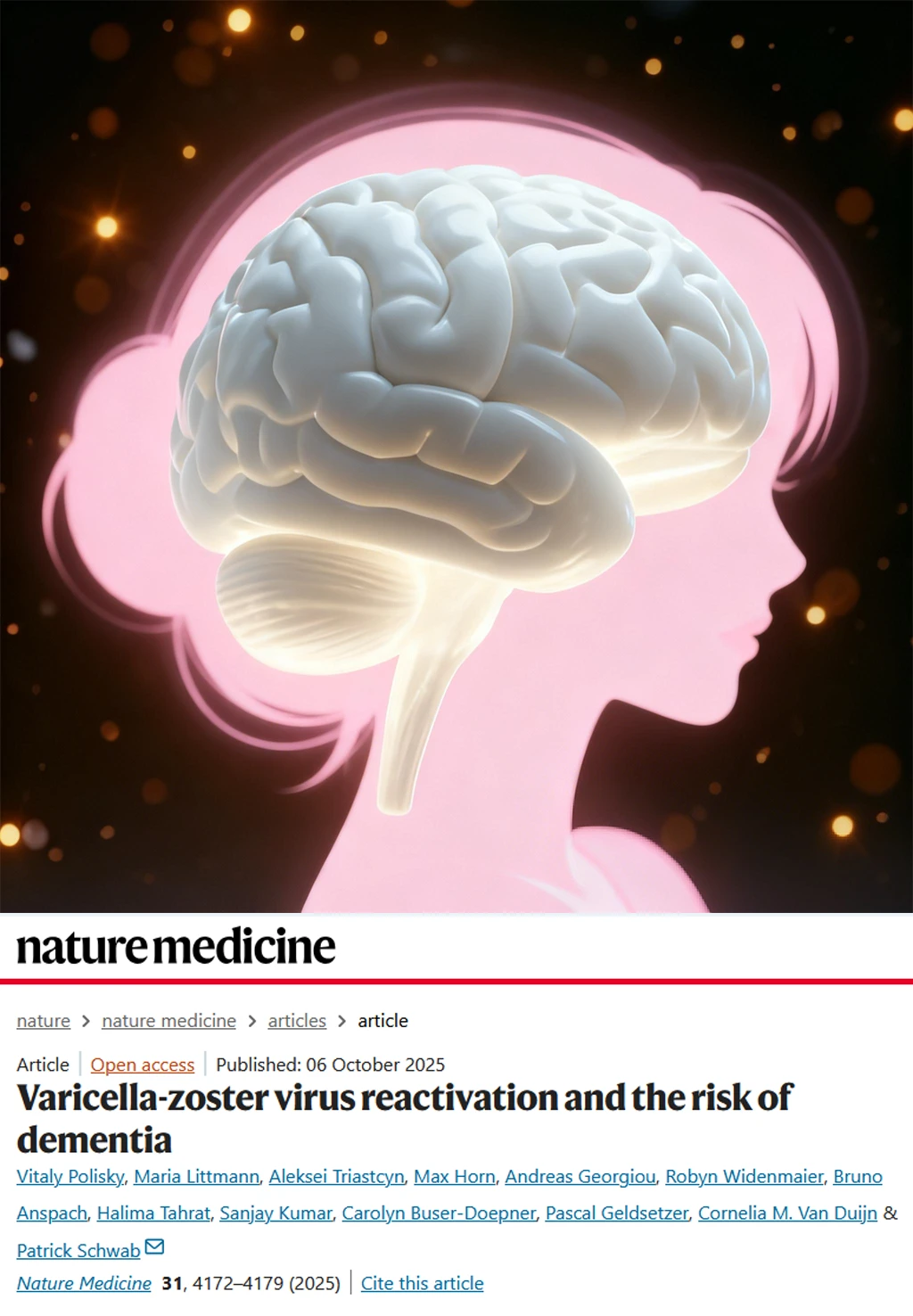 Nature-带状疱疹疫苗防痴呆为何女性更好