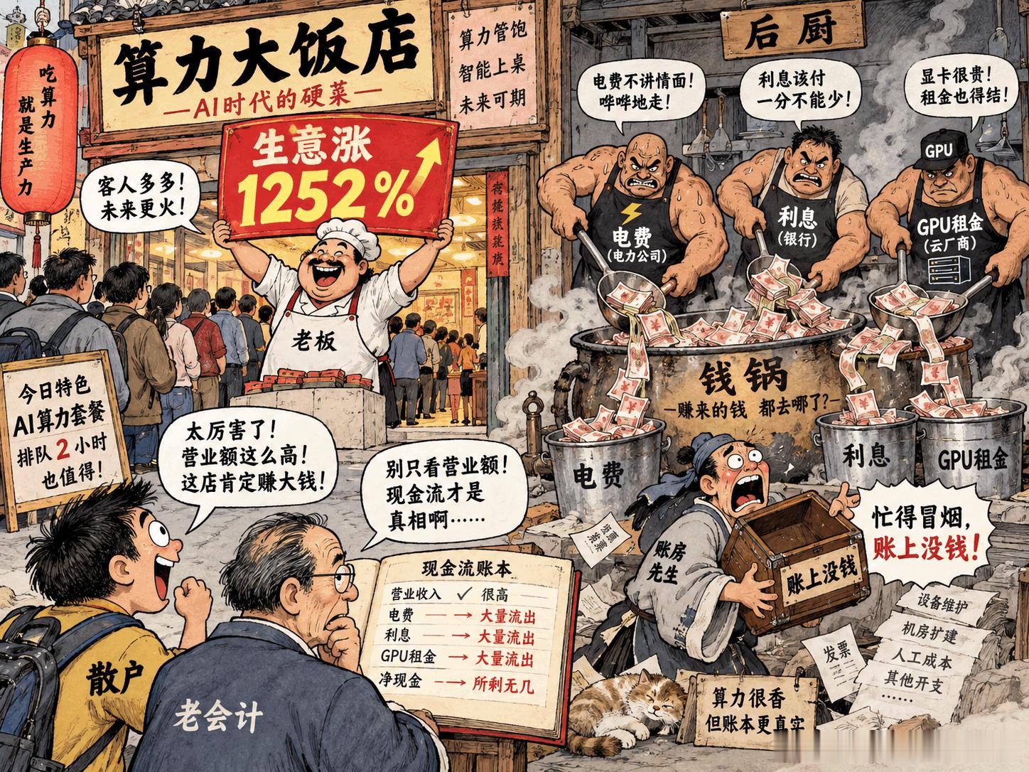 Nscale：千倍增长仍烧钱

Nscale上半年收入暴增1252%，净亏损却达到10.2亿美元。AI算力不是没有客户，而是客户来得太快，钱烧得更快。对普通投资者真正有用的不是“千倍增长”，而是看这家公司能否把合同变成不用无限融资的现金流。

第一项证据是收入。Nscale上半年收入从1040万美元升到1.406亿美元， ​