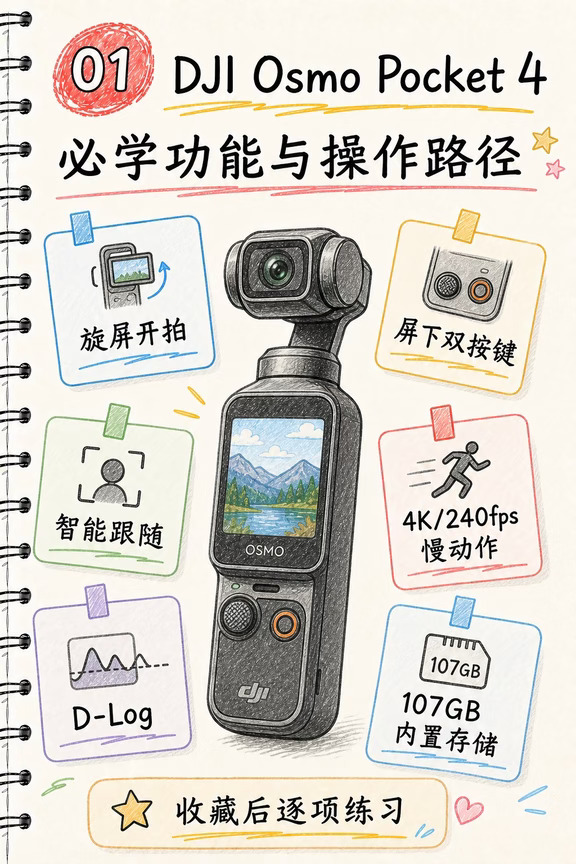 DJI Pocket4新手必学功能与操作路径设置