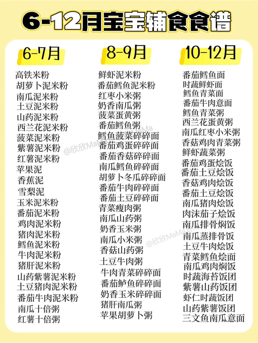 6-12月宝宝辅食食谱！附详细做法收藏✅
