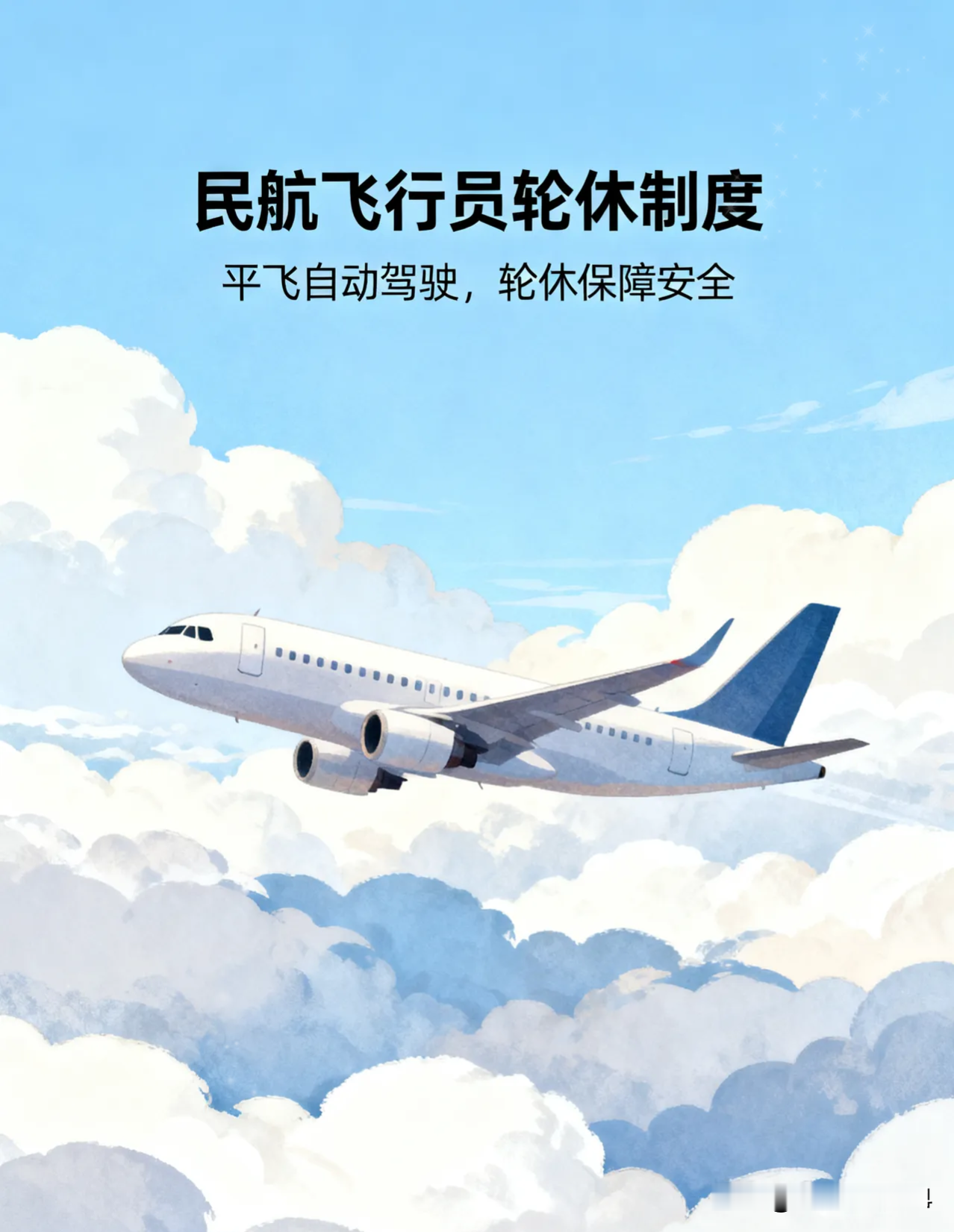 坐长途飞机才知道，万米高空巡航阶段，飞行员是可以轮换休息的！
 
以前我一直以为，飞行员全程手不离杆，眼睛死死盯着仪表盘，一刻都不能放松。直到和民航副驾聊天才明白，长途航班不是这样。
 
飞机爬升到巡航高度后，会开启自动驾驶，沿着预先规划好的航线飞行，空管也会持续监控。但重点：驾驶舱始终至少留一名飞