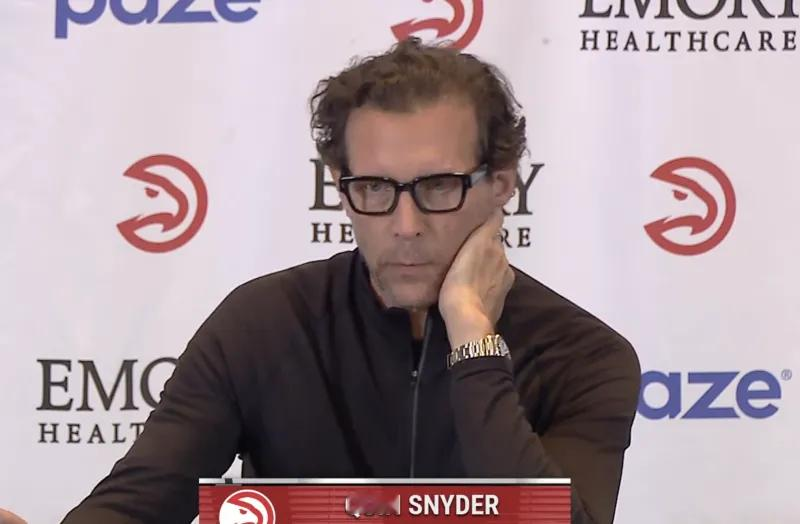 老鹰队主教练斯奈德：防守端细节做得不好，尼克斯身体对抗更强 4月07日...