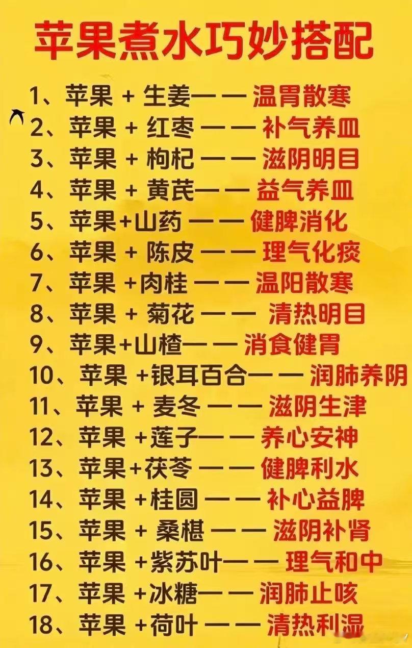 苹果煮水的搭配大全 ​