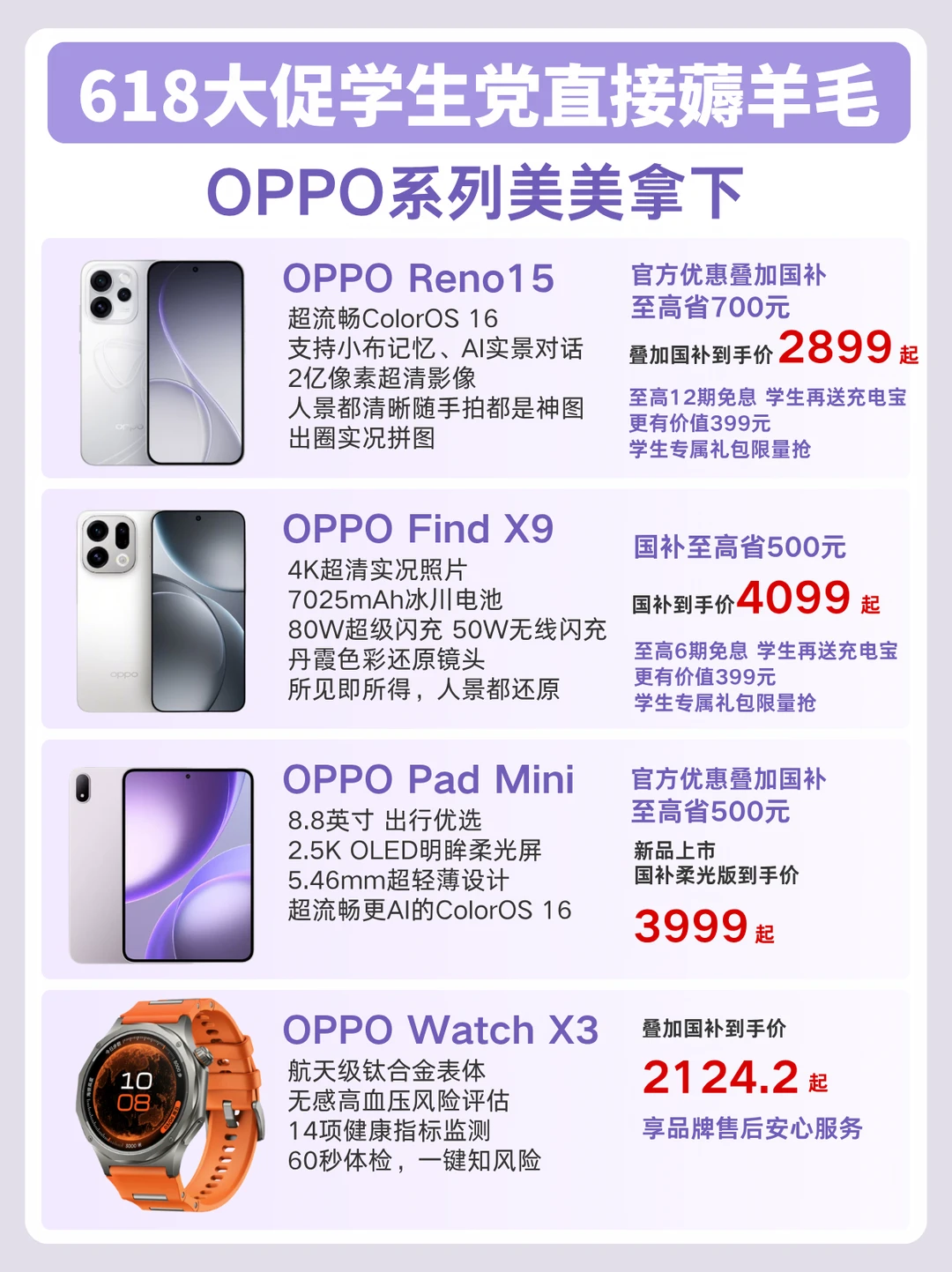 618大促学生党抄作业薅羊毛|直接拿下OPPO❗