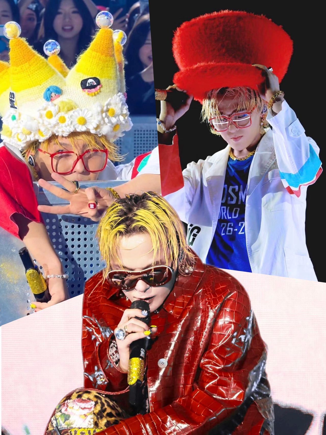 BIGBANG世巡巴黎场，真的被现场狠狠打动🔥
出道二十周年，热烈肆意的舞台状态依旧，一套套极具个人色彩的造型轮番登场。夸张红色毛绒礼帽、童趣满满的针织小丑皇冠，大胆跳脱的穿搭，权志龙都完美驾驭。
 
眼花缭乱的舞台造型里，有一件珠宝出镜率超高——TRICE专属定制珍珠手链。
不只是权志龙，太 ​