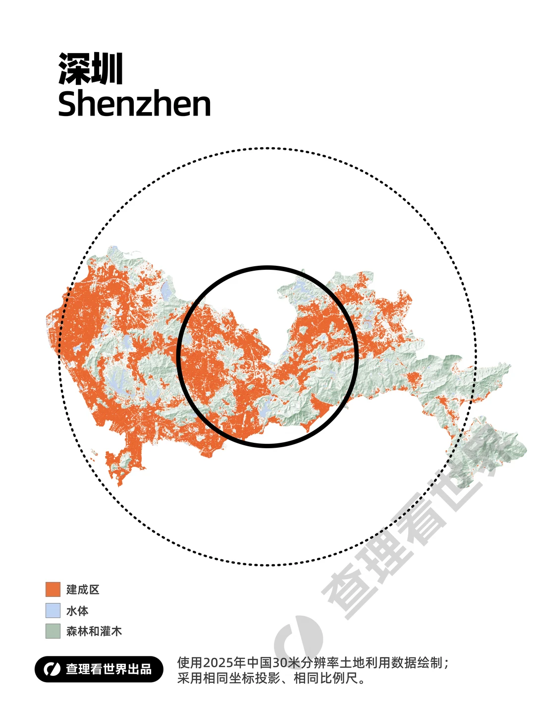 中国五座计划单列市建成区对比