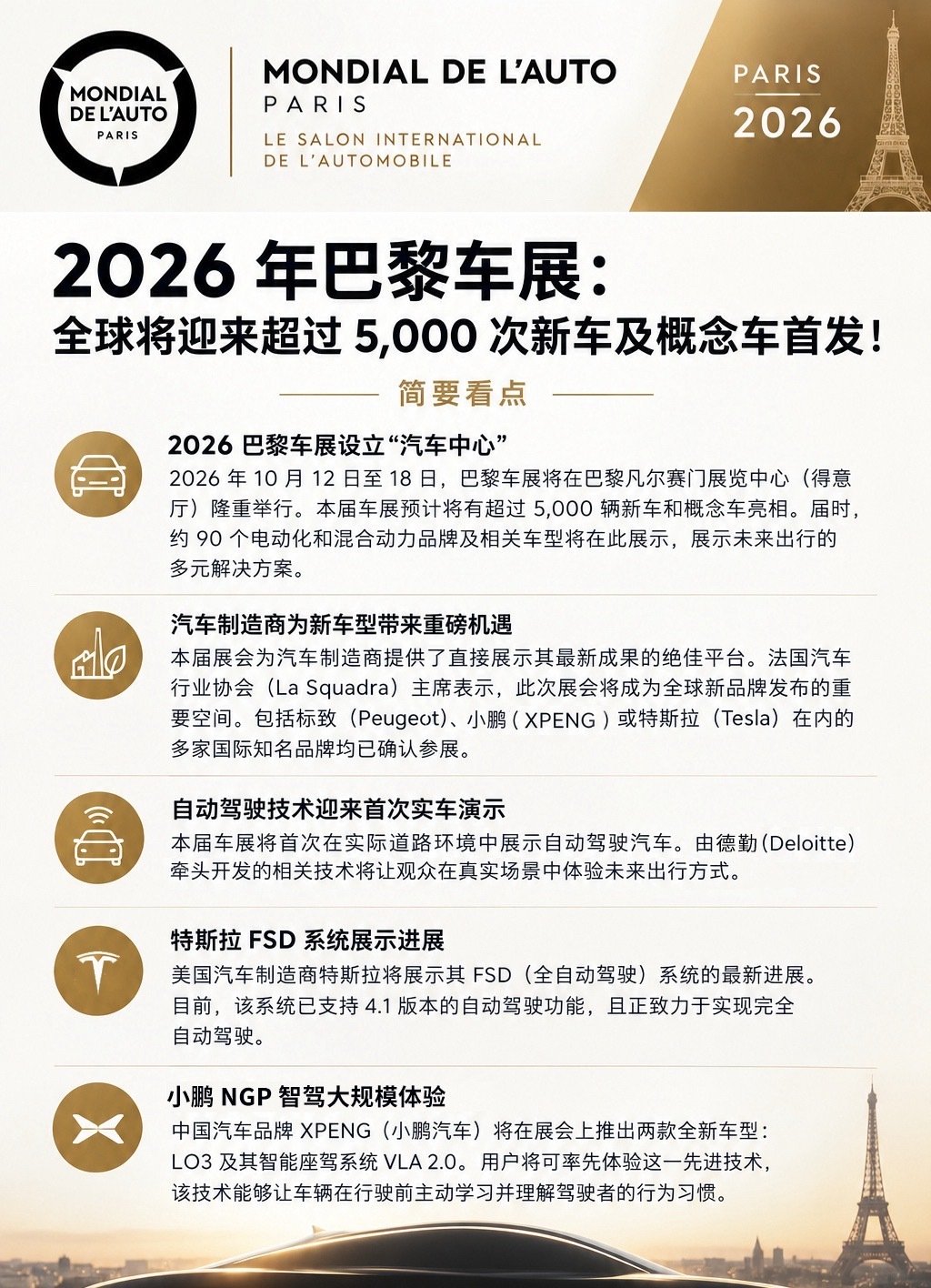 #2026巴黎车展#2026巴黎车展中国品牌集体亮相，新能源智能化实力充分展现。面对欧洲市场竞争，既要秀出技术，更要深耕本地化，接受市场真实检验。 ​