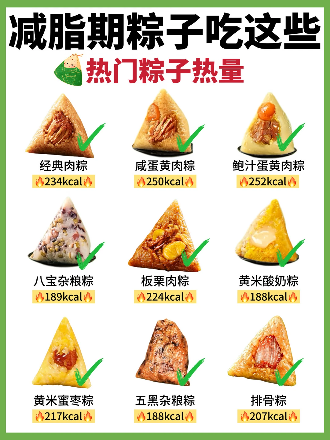 🔥端午节粽子热量测评‼️减脂人这样吃✅