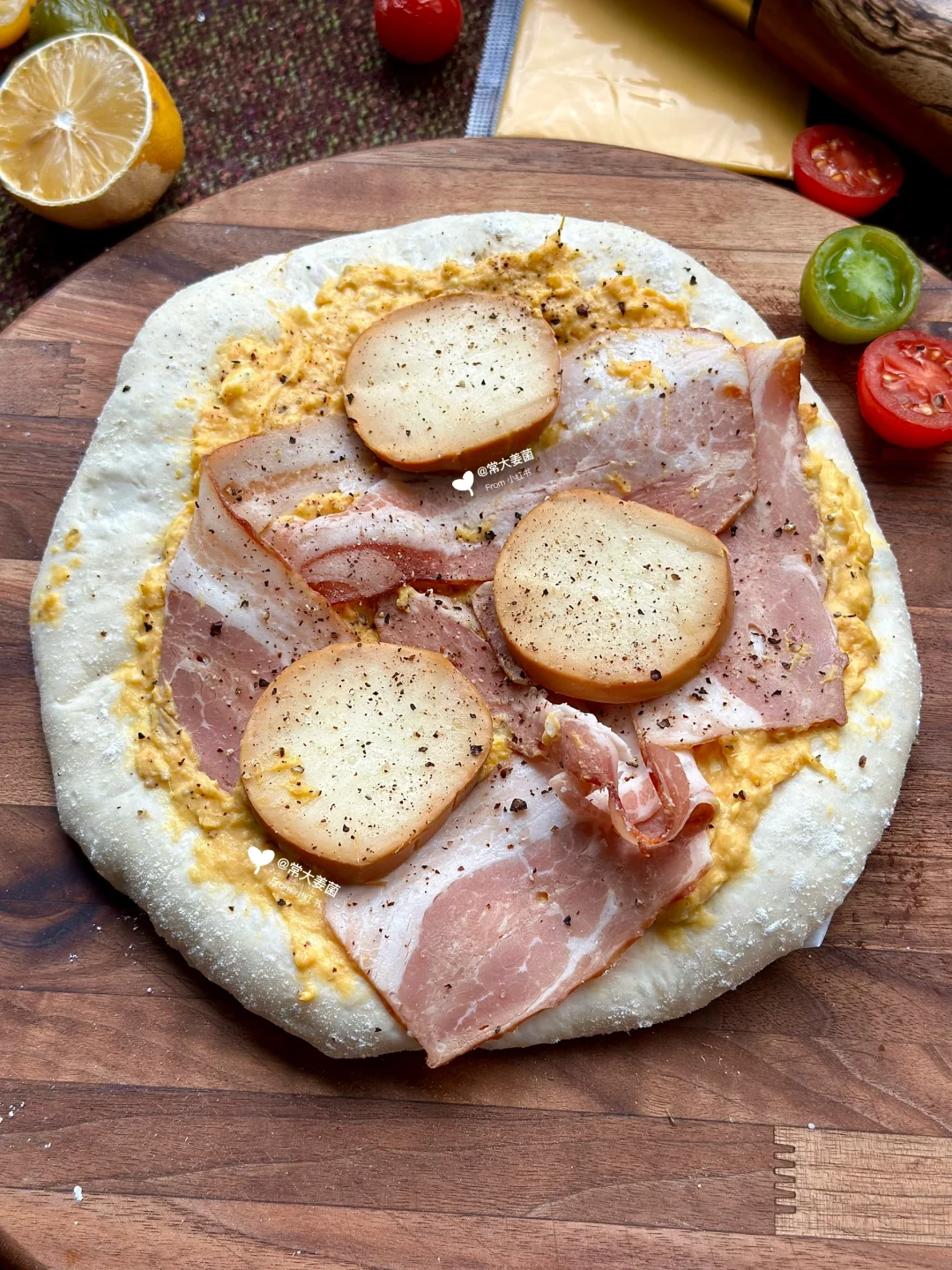 第26款：红薯蛋黄酱pizza🍕📚免揉干酵母大孔