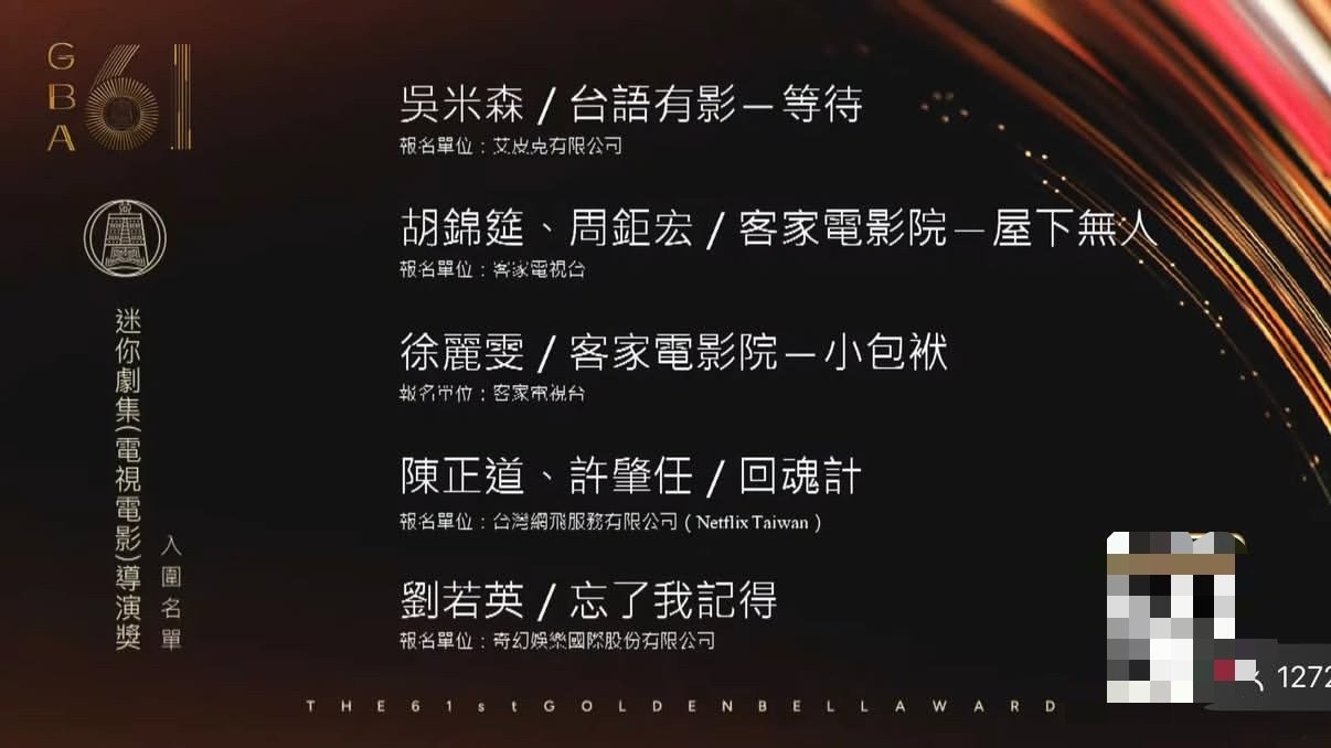 刘若英 陈正道入围金钟奖迷你剧集导演[捂嘴哭] 

#金钟奖入围名单# ​