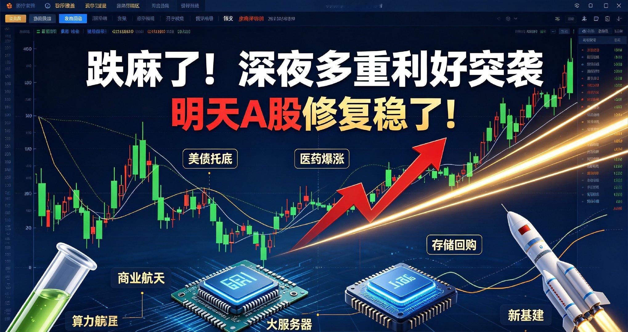 跌麻了！深夜多重利好突袭，明天A股修复稳了！

今天A股属实惨烈，七夕行情绿到底！沪指跌2.4%失守3900点，深成指、双创指数暴跌超6%，超5000只个股下挫，近百股跌停，两市放量大跌，恐慌盘彻底杀出，很多人本月盈利一天回吐。

盘面极致分化，半导体、机器人、光模块等科技赛道重挫，唯独煤炭、银行等 ​