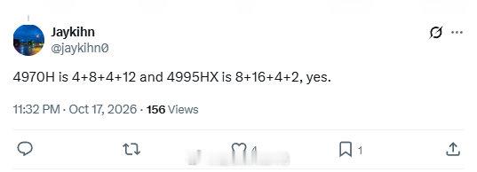 英特尔Nova Lake移动端处理器规格深度泄露[思考]

旗舰型号酷睿Ultra 9 4995HX规格

• 10月21日消息，英特尔次世代移动端处理器Nova Lake（酷睿Ultra 4000系列）的规格近日遭到深度泄露，两款顶级型号酷睿Ultra 9 4995HX与4970H的参数浮出水面。

• 其中作为旗舰的4995HX将凭借28核心的恐怖规格，刷 ​
