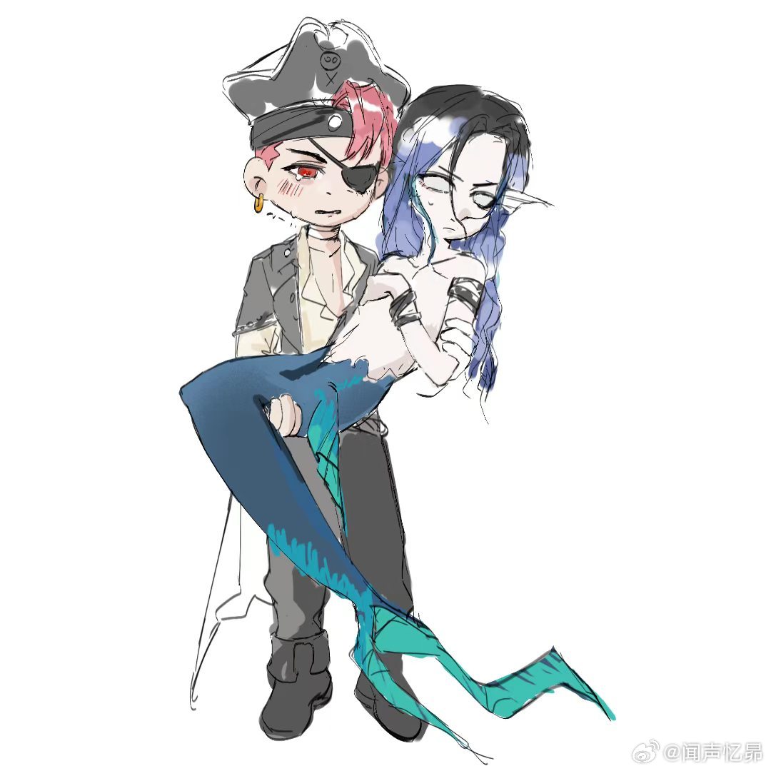 #叶罗丽武明[超话]# 老福特投票出来的一个人鱼明X船长武，溅射中 ​