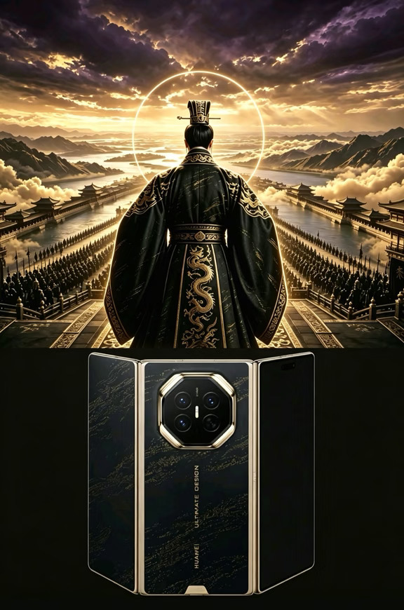 谁能拒绝！帝王山河画卷，配上华为三折叠。