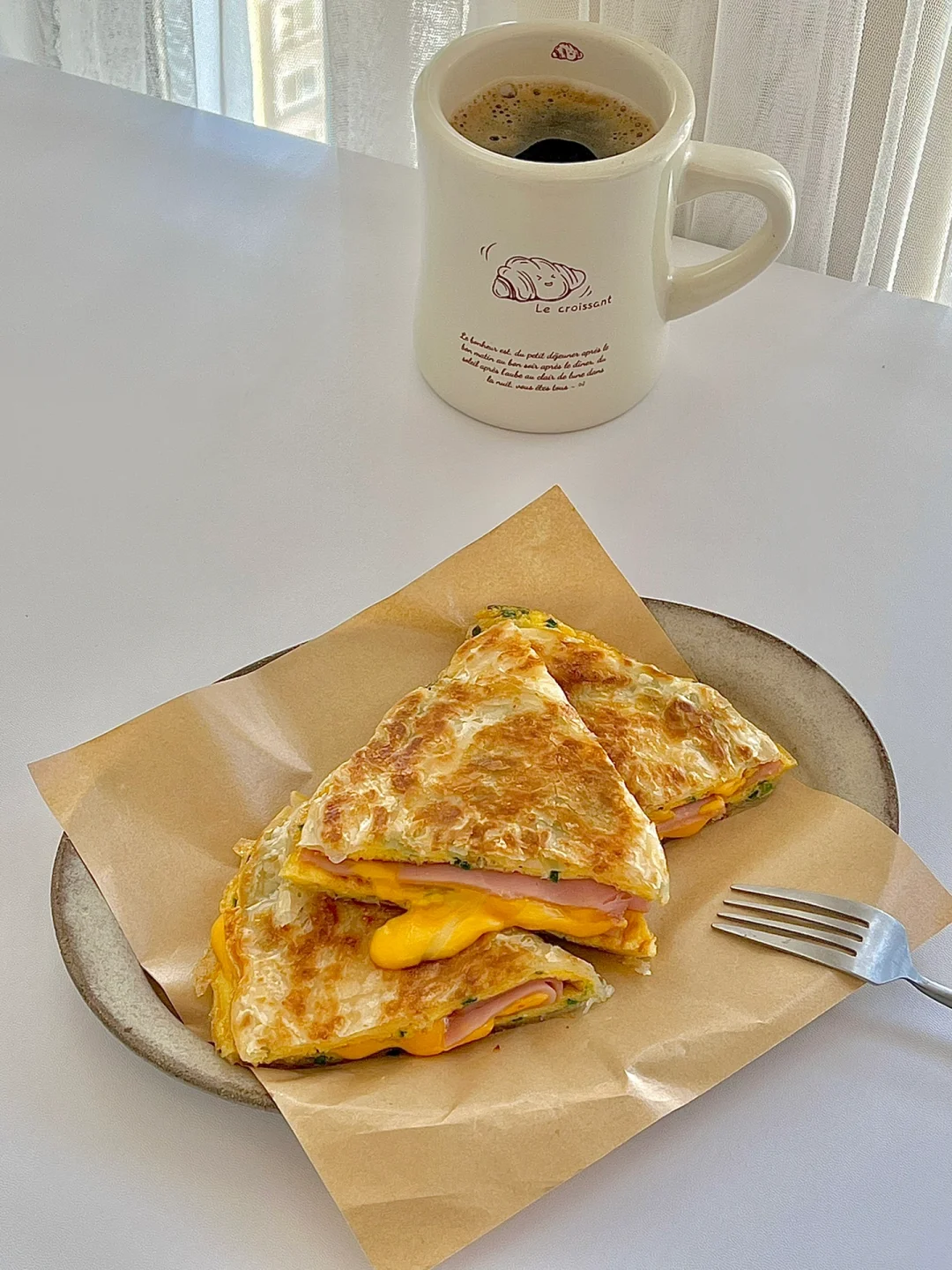 ☀️5分钟能量早餐｜香葱鸡蛋火腿芝士手抓饼😋