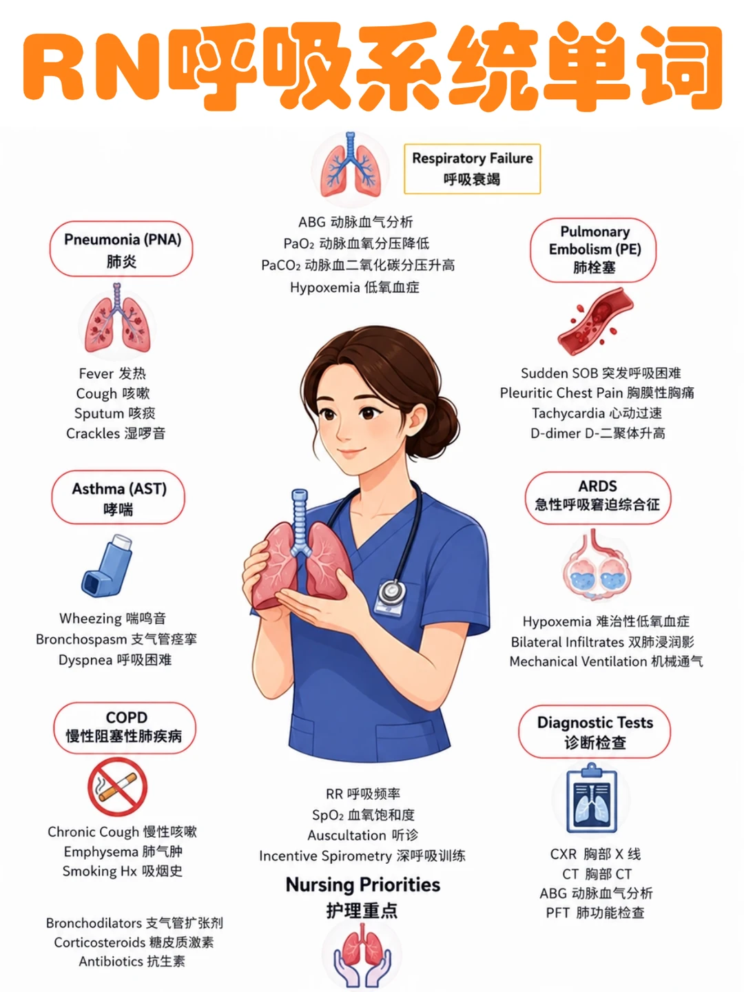 备考RN/呼吸系统单词！！学！！单词