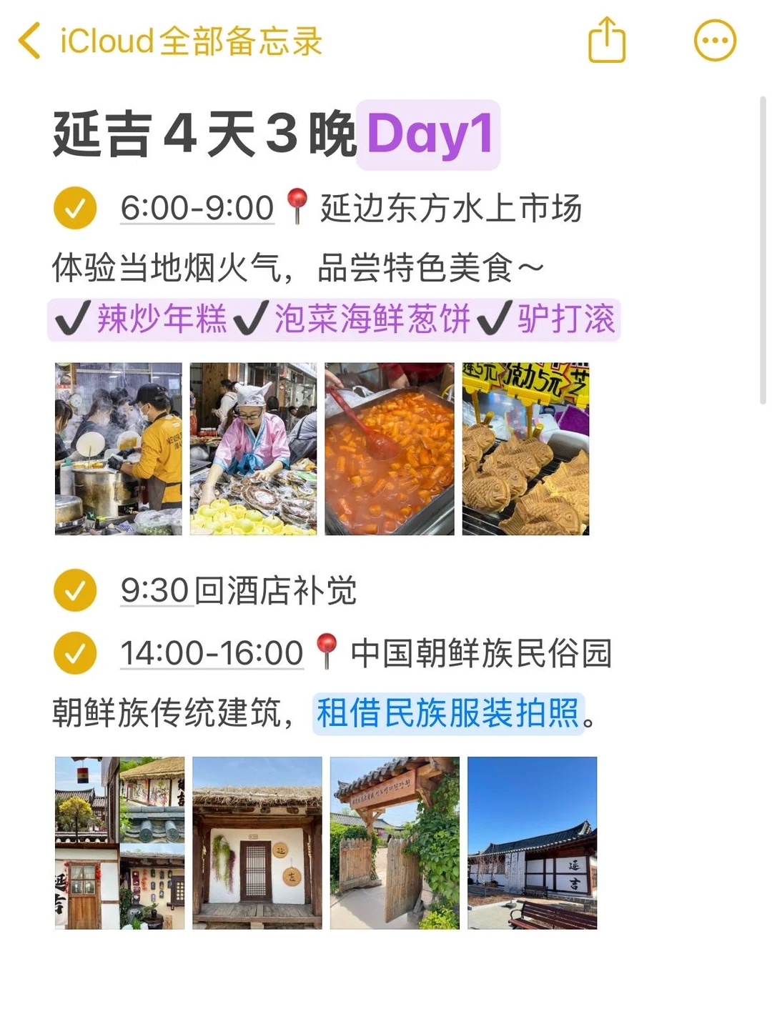 本J人对自己做的延吉攻略复盘满意的睡不着…