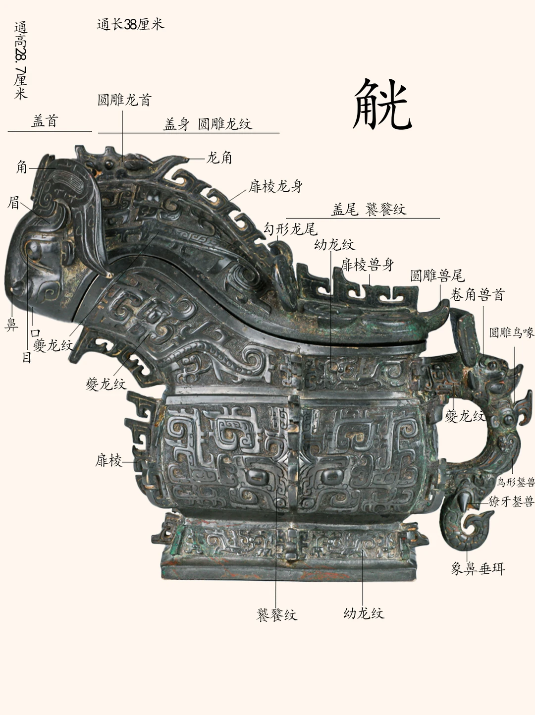 西周早期饕餮纹觥（折觥）宝鸡周原博物院藏