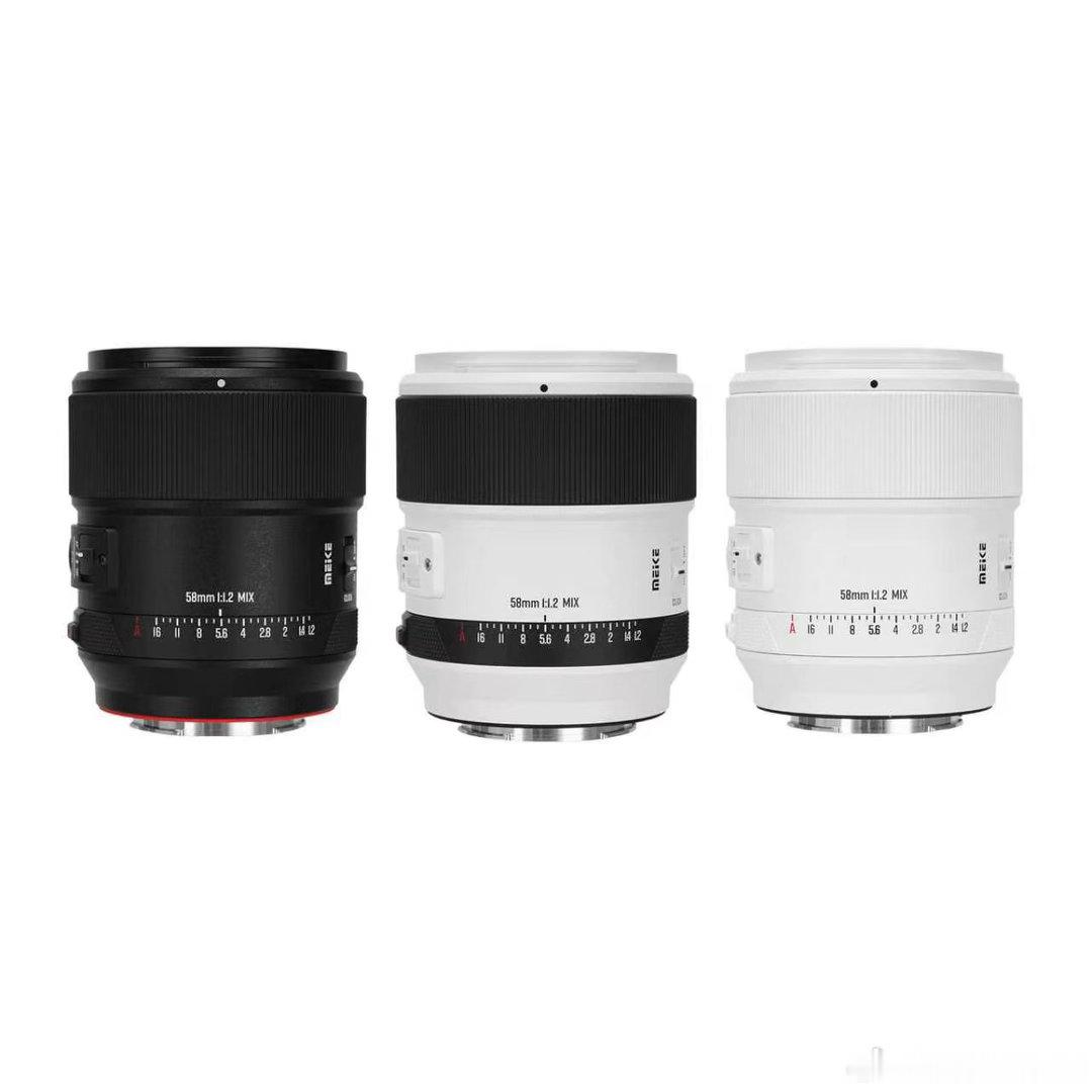 美科AF 58mm F1.2 MIX今日正式上市
美科（MEIKE）AF 58mm F1.2 MIX自动对焦镜头将于10月20日16:00正式开售，首发推出索尼E卡口版本，后续还将推出尼康Z卡口和富士X卡口版本。本次新品也将参与双十一促销活动，近期有APS-C大光圈镜头购买计划的用户，可以重点关注。

作为美科MIX系列的新成员，这支镜头 ​