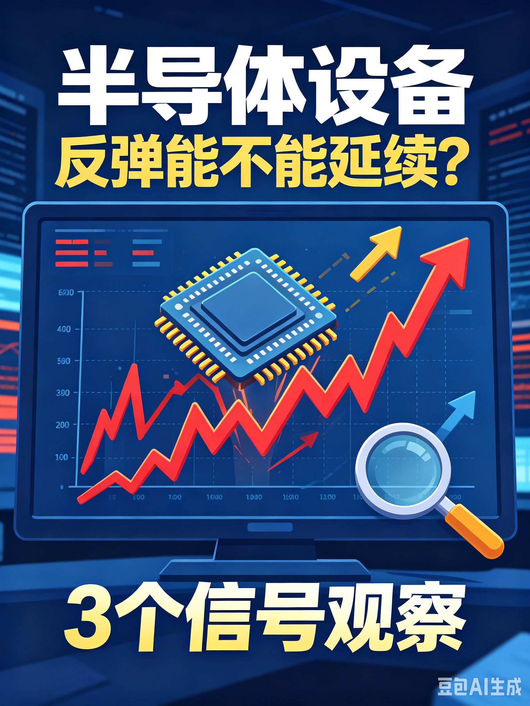 半导体设备今日涨了，明天还能继续？
 
今天半导体设备迎来强势反弹，不少个股收出大阳线，盘中资金明显回流。很多朋友都在问：明天能不能延续上涨？这一波反弹，是一日游，还是行情重新开启？
 
先理清底层逻辑。
国产替代、晶圆厂扩产，是半导体设备中长期的核心支撑。下游AI算力建设持续推进，国内产线设备国产