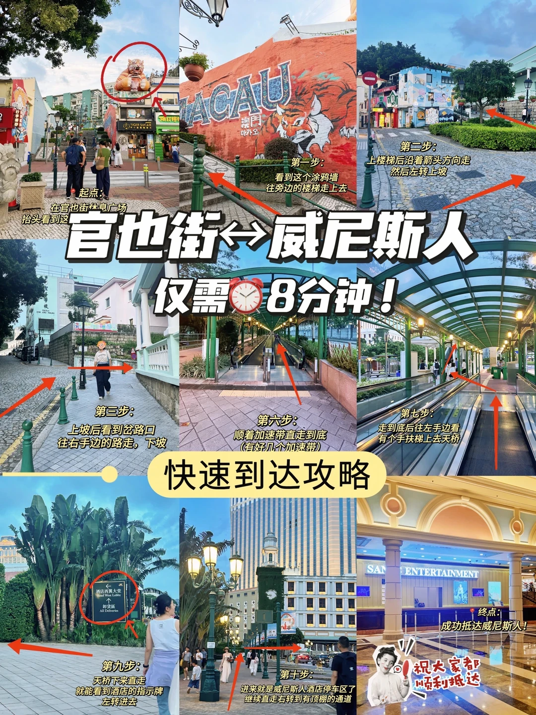 亲测‼️澳门官也街➡️威尼斯人步行仅8分钟👏