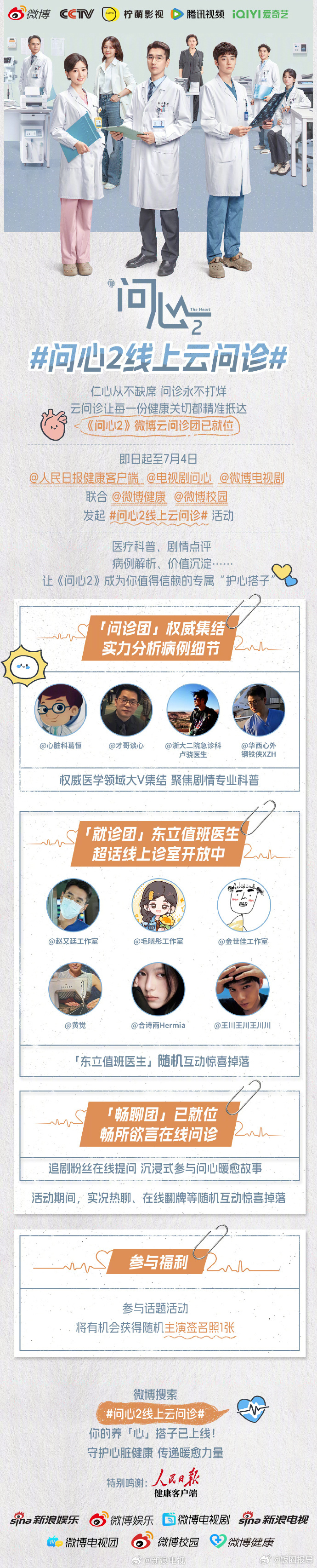 人民日报健康客户端联合发布，暖心上线！问心2医疗顾问携手专业医疗大V坐...