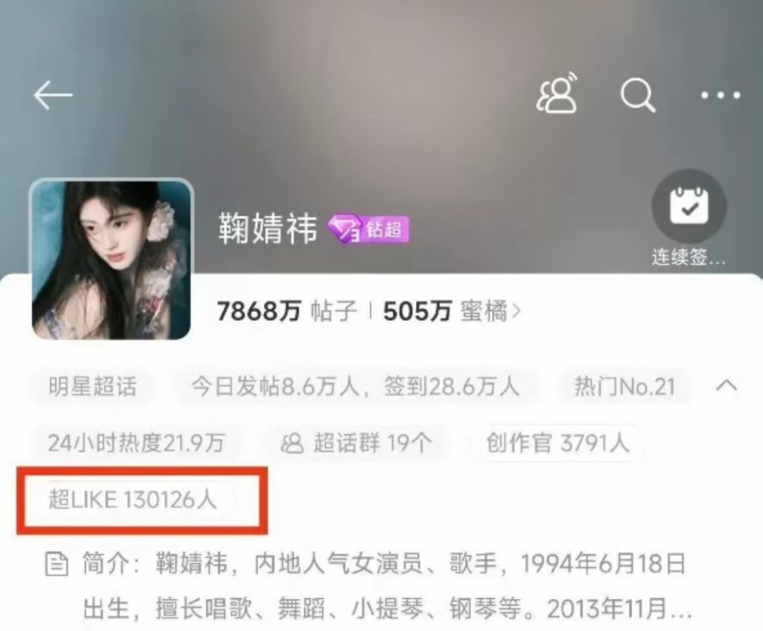 这还是24年 鞠皇牛逼橘子超like最高是13万是女星断层第一 数据比...