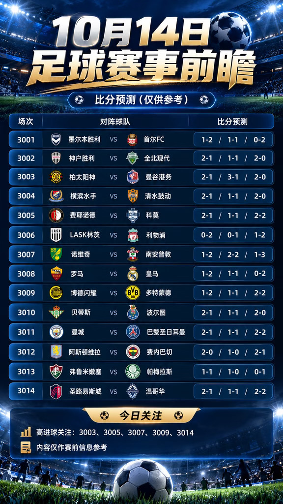 10.14足球赛事前瞻｜高清思路合集⚽