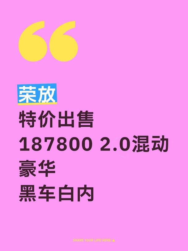 🔥荣放特价｜荣放双擎豪华 黑车白内