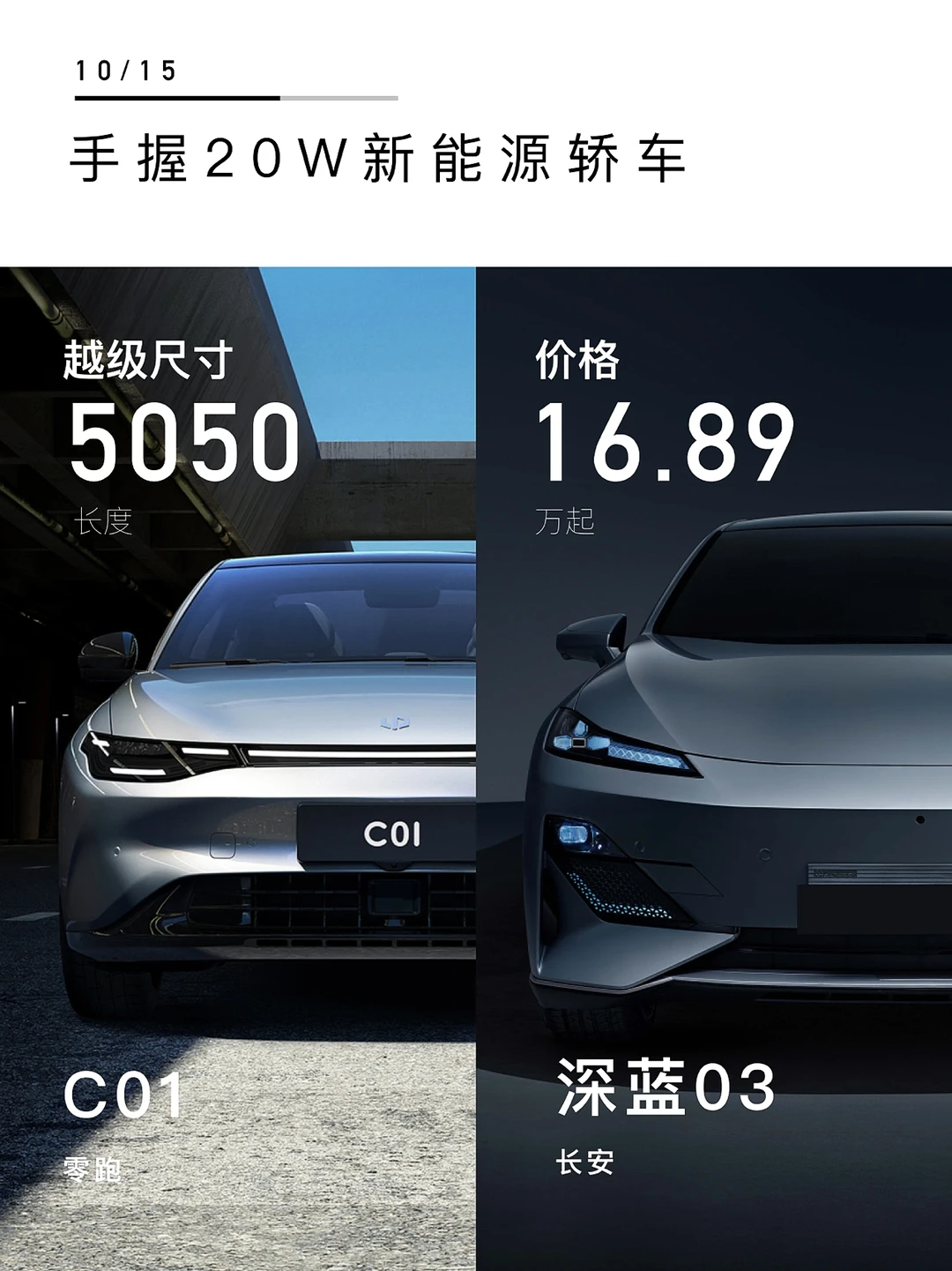 手握20个W，零跑C01和长安深蓝03怎么选？