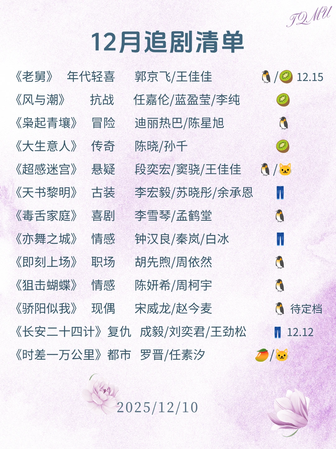 12月追剧指南：在播剧清单（上）