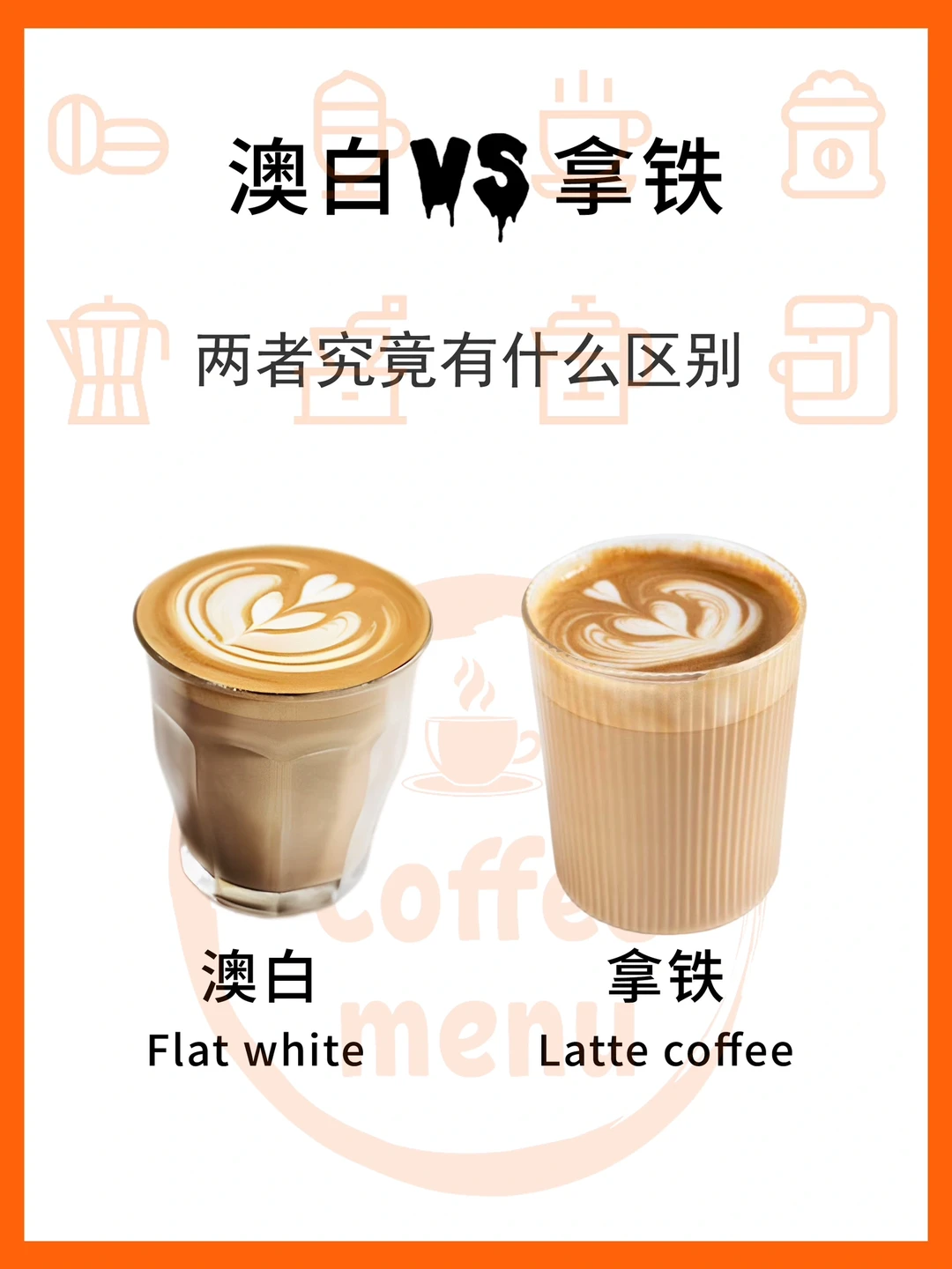 一张图看懂拿铁和澳白的区别