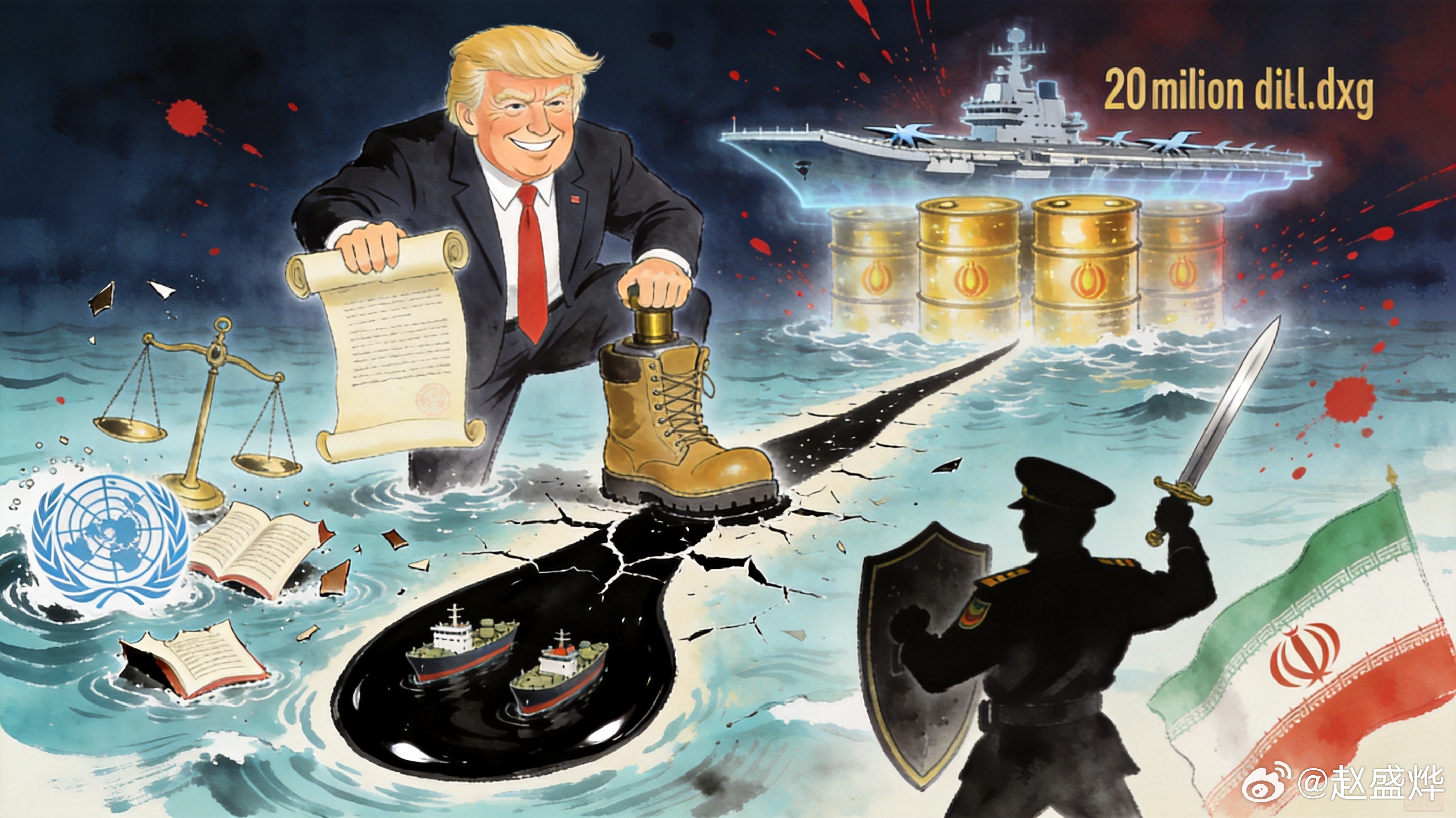 霍尔木兹被说成美国领土，这剧本我们帮特朗普写完

特朗普要宣布霍尔木兹是「美国领土」。

我第一反应不是惊讶，是记忆——这不是第一次有人把公海海峡往自己兜里装。搁咱东北讲，这就像你拿着小区地契说隔壁马路的公共过道也是你家的，理由是「我从那儿走过的最多」。

霍尔木兹海峡，全球每天大约20 ​