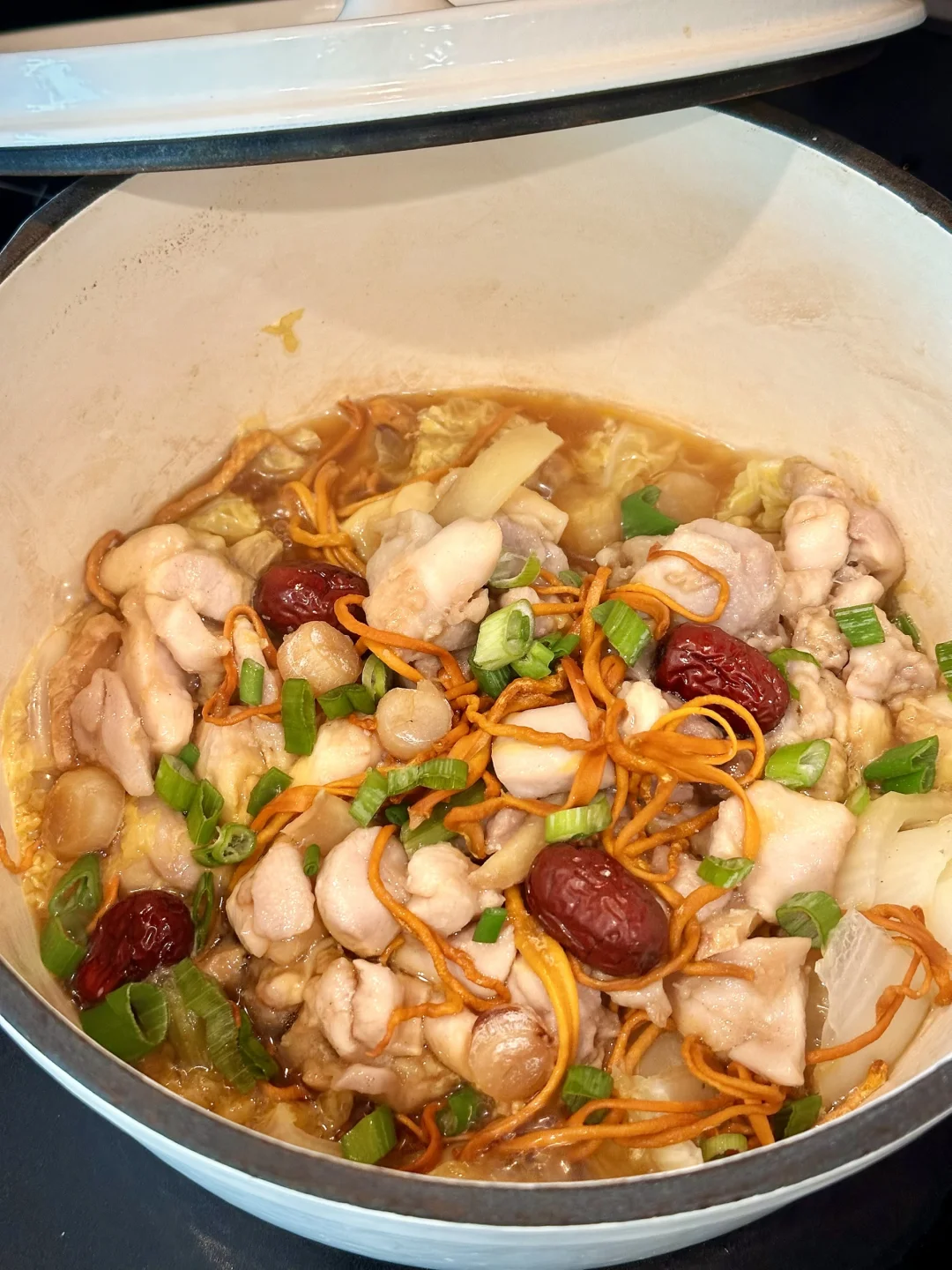 北美版虫草花蒸汽鸡🍗汤汁一滴不舍得剩😋