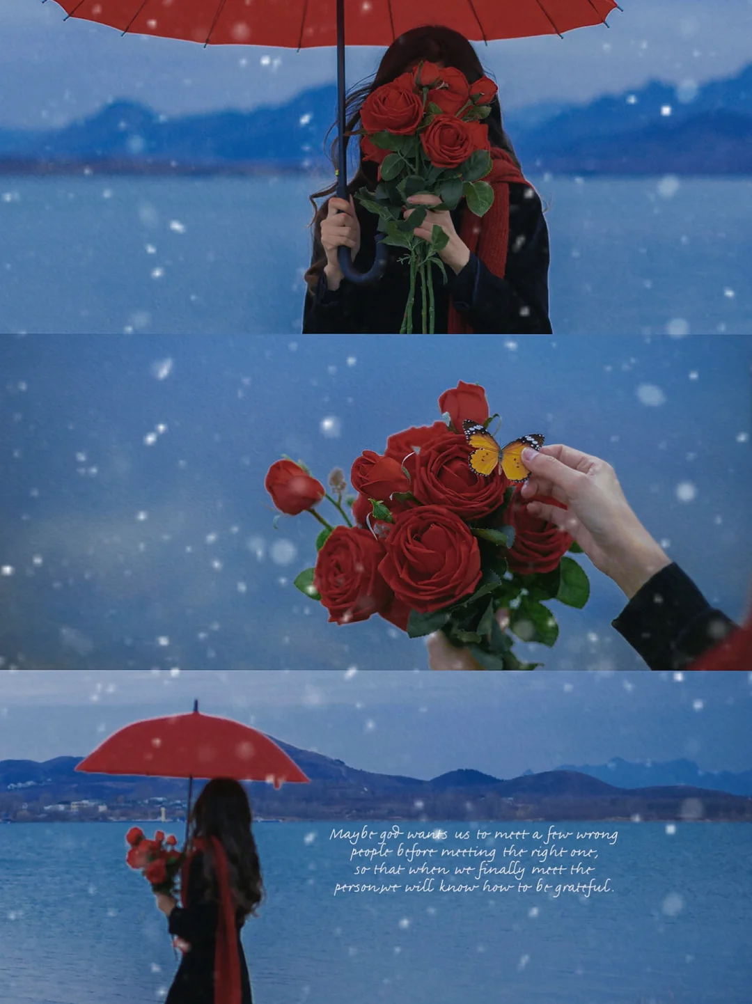 阴天不露脸氛围感拍照|一键飘雪|附调色