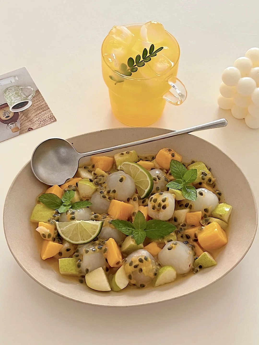 我家的夏日凉方|百香果渍荔枝芒果|酸爽开胃