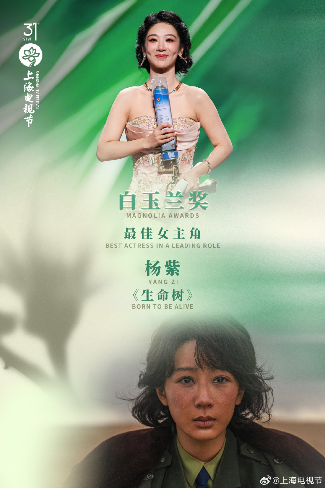 杨紫早在顶级场合穿了祖海高定 拿下第31届上海电视节白玉兰最佳女主角 ​
