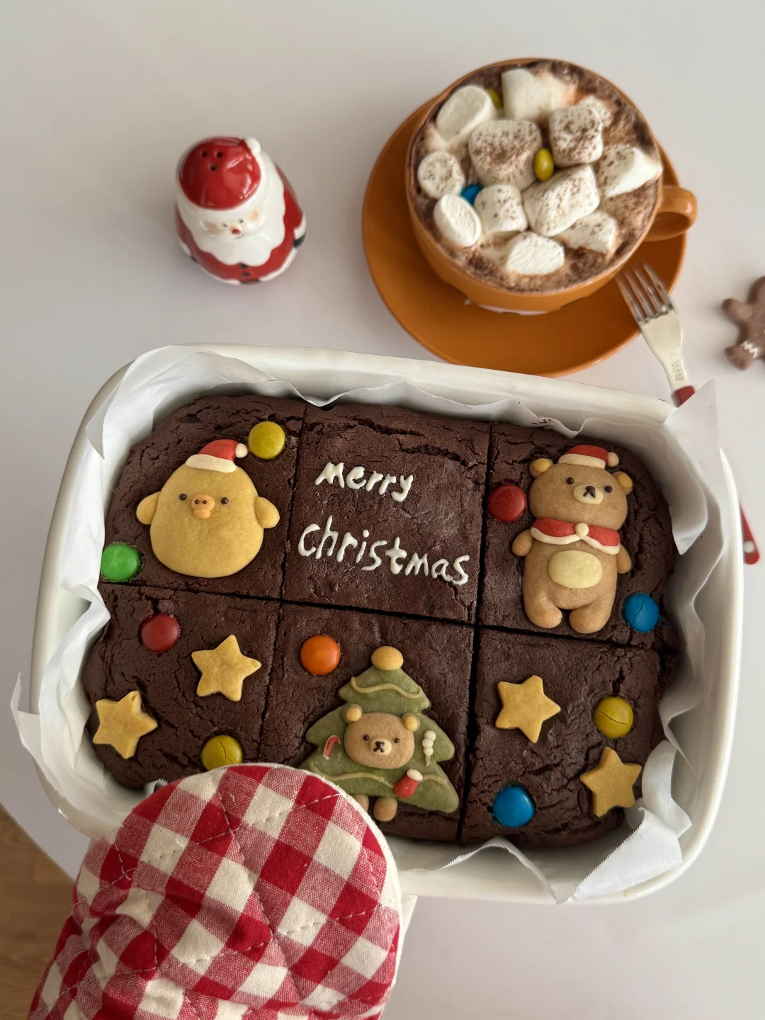 🎄轻松熊M豆圣诞巧克力布朗尼