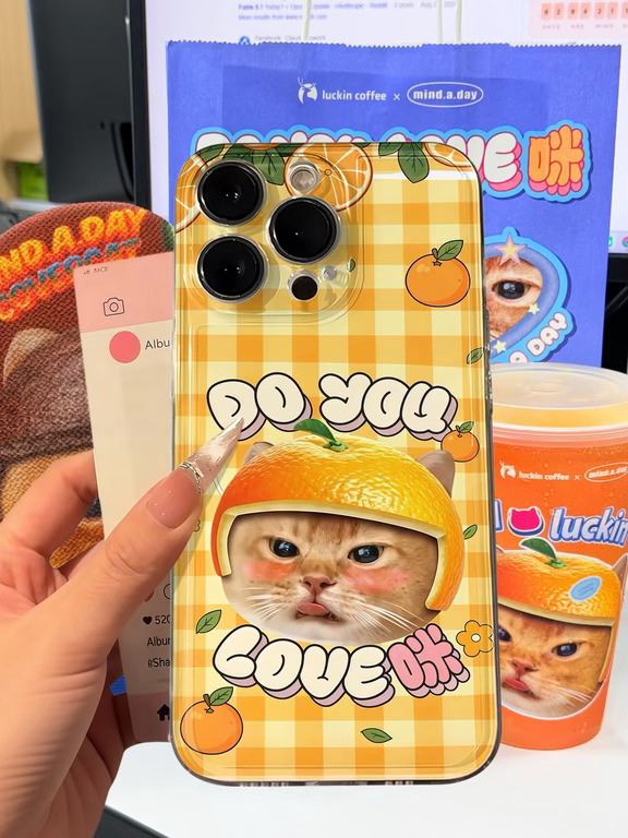 被我抽到了！橘子味的小猫手机壳🍊